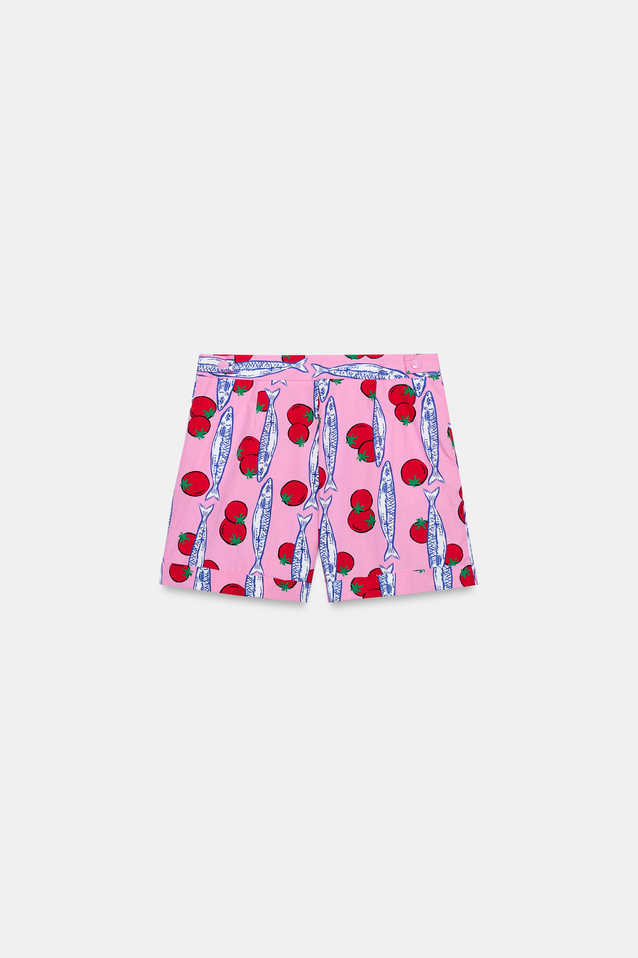 PRINTED PLEATED SHORTS